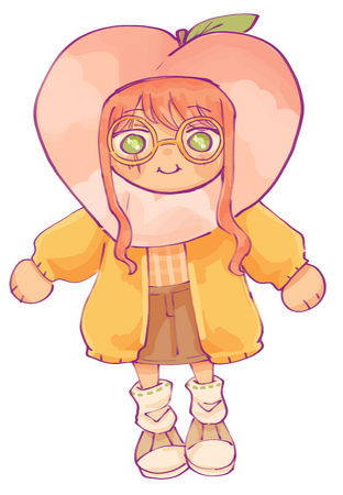 peach my oc, drawn by @shroomishy!